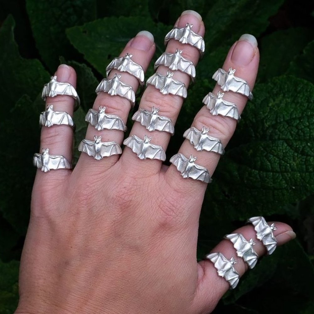Sterling Silver Bat Ring
